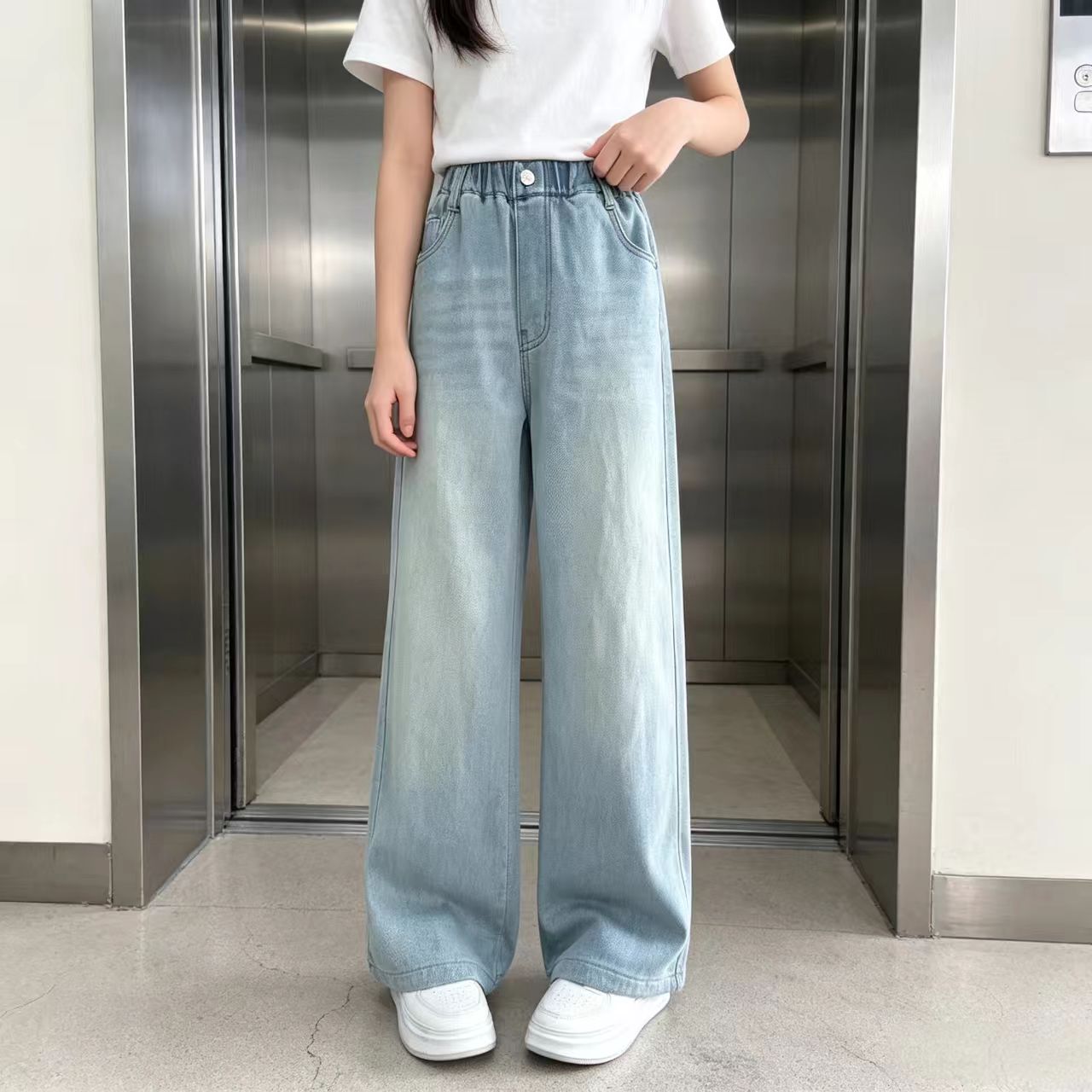 女童牛仔裤春秋2026新款儿童直筒