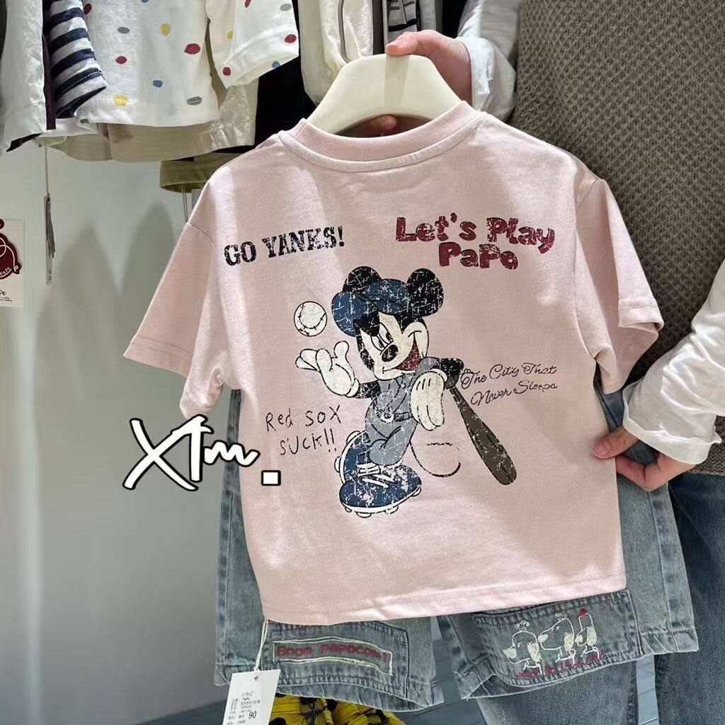 夏季洋气男女童米奇印花短袖