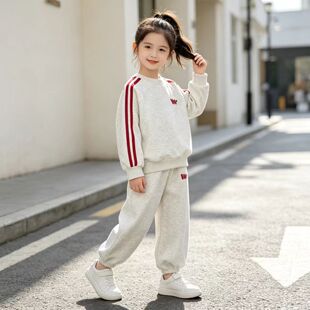 儿童卫衣套装春秋季新款洋气时尚韩版男女童秋装运动两件套童装潮