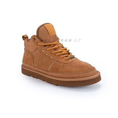 新品海兰德加厚桑坡羊皮毛一体中雪地靴男加绒时尚百搭防滑抗冻