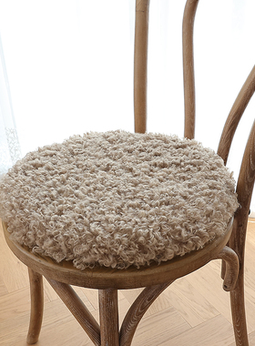 桓羊卷花毛绒坐垫椅垫餐椅垫圆形垫方垫凳子垫化妆椅咖啡学生椅垫