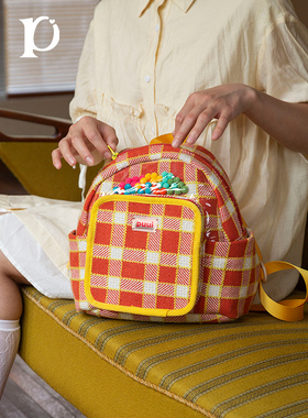 【白鹿同款】puui原创生活清新ins风学生双肩包出游零食包双肩包