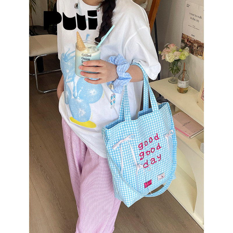 puui原创生活大容量帆布包春夏小清新单肩包可斜挎韩系ins帆布