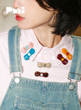 puui原创生活新款发夹可爱彩色醋酸边夹鸭嘴夹刘海夹ins少女发卡