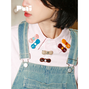 puui原创生活新款 发夹可爱彩色醋酸边夹鸭嘴夹刘海夹ins少女发卡