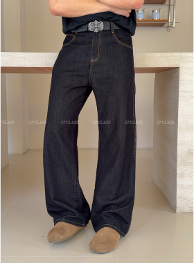 STYLAZE「原牛 RAW DENIM」莱赛尔直筒微喇牛仔裤复古百搭长裤男