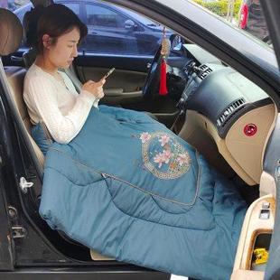 风靠垫全棉二合一汽车办公室沙发午休可折叠小被子 抱枕被两用中式