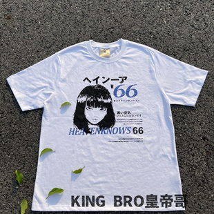 福利！涩谷女孩漫画人像标语短袖美式复古vtg280g纯棉短袖男女T恤