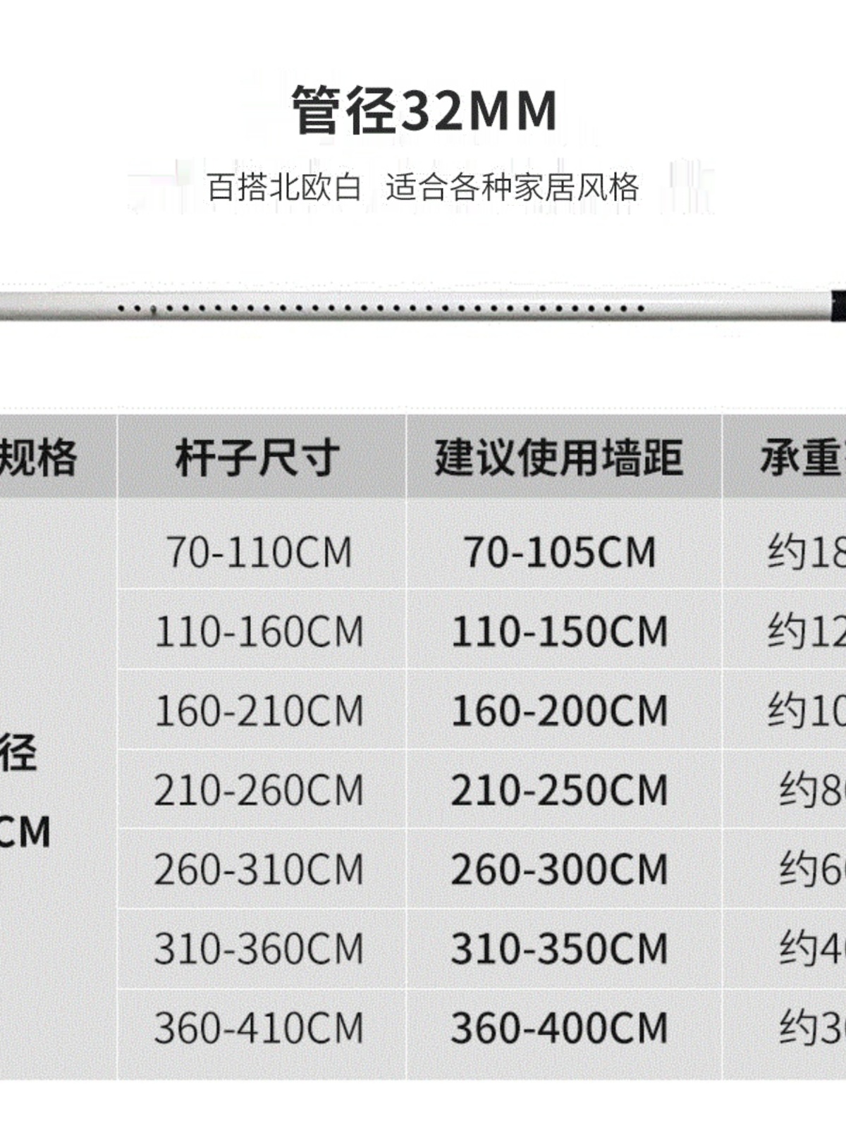 促免打孔窗帘杆伸缩杆不锈钢直杆浴室浴帘杆卫生间阳台出窗帘杆整