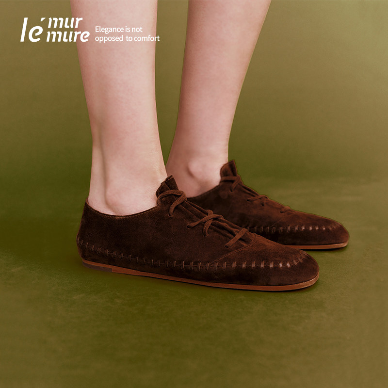 Le' Murmure 克制美学 春季新款羊反绒深口便鞋 松弛感休闲单鞋潮,女鞋,浅口单鞋,淘宝优惠券,粉丝福利购,淘宝优惠卷