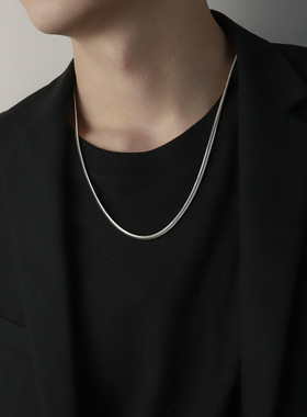 蛇骨链项链男潮小众潮牌细素百搭钛钢颈链男生毛衣链子配饰锁骨链