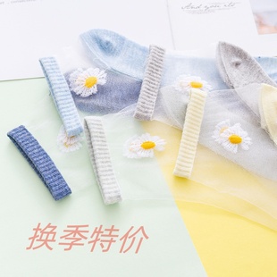 女丝袜新品 夏季 抖音小雏菊袜子女卡丝棉袜ins潮日系玻璃丝袜