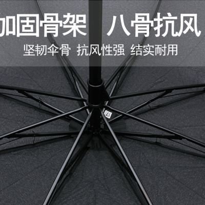 雨伞折叠黑色学生男士纯黑男生简约女遮阳防晒晴雨两用伞手动黑伞-封面