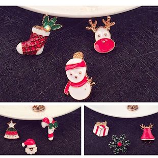 韩版卡通可爱少女缤纷圣诞胸饰 精致圣诞礼物三件套胸针 男女通用
