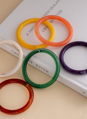 复古中号素圈晕染圆形手镯简约气