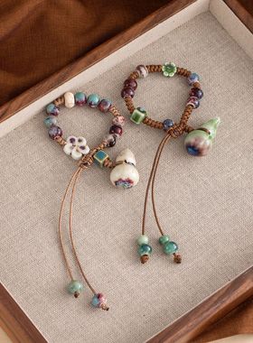 新中式复古风葫芦编织手链民族风