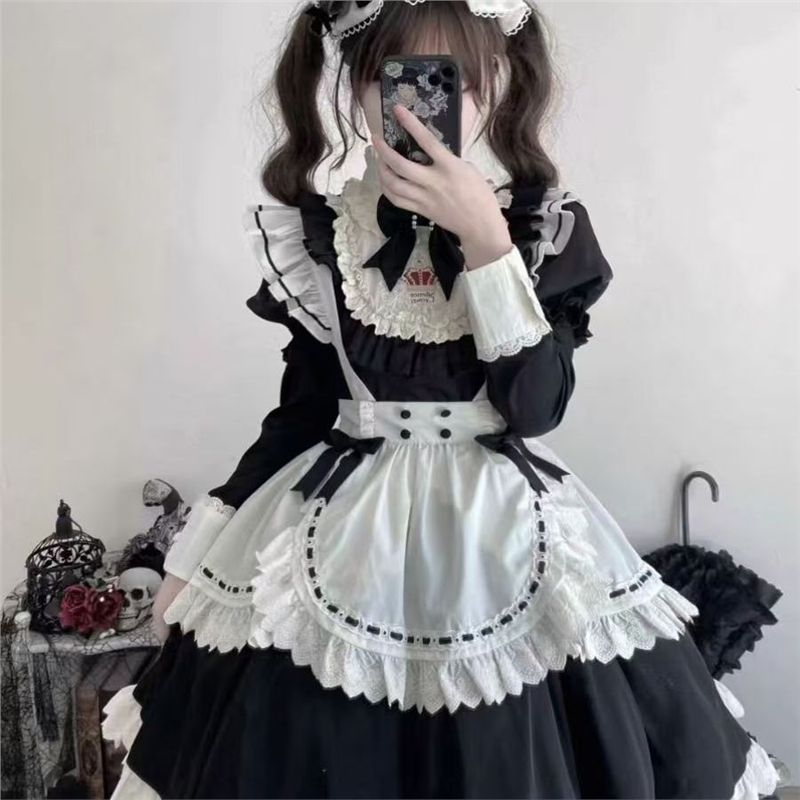Lolita裙女仆装可爱接袖洛丽塔连衣裙甜美甜心可爱超萌衣服cos服