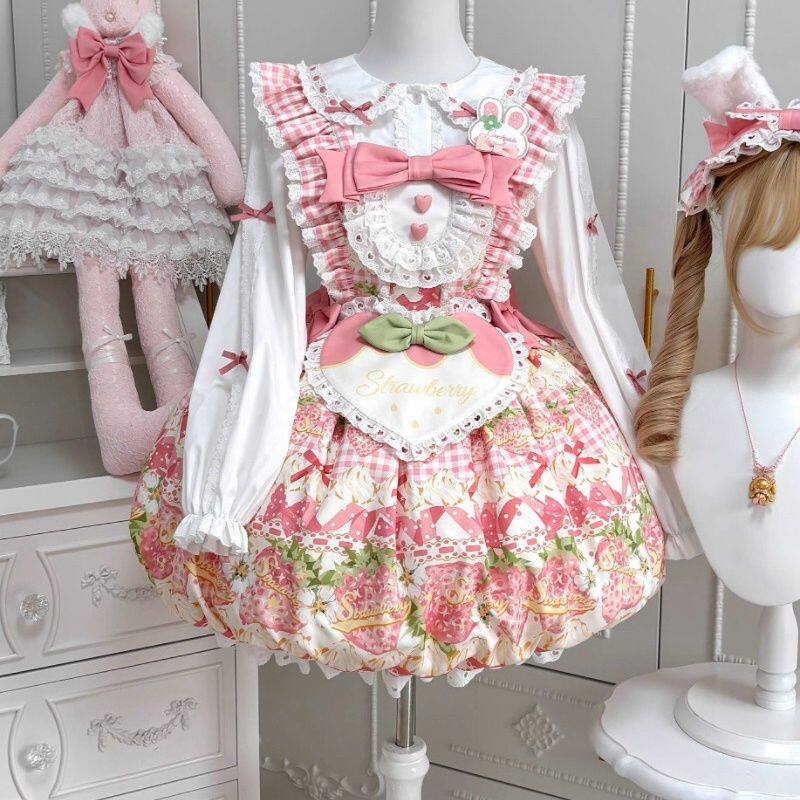 甜美可爱草莓Lolita连衣裙
