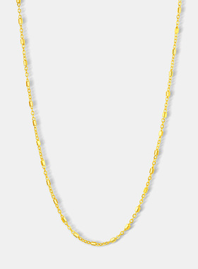 古法金色管珠项链女精工纳米真空电镀素链小众轻奢DIY配饰潮