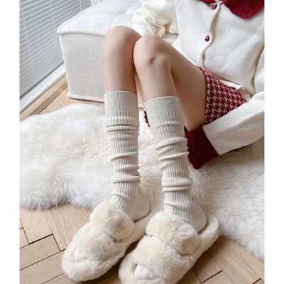 Женщины Long Socks Кашемир Woot Solid Siold Scocki