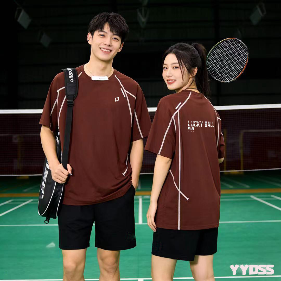 2026羽毛球服男女圆领公开赛山系速干透气短袖t恤情侣运动服定制