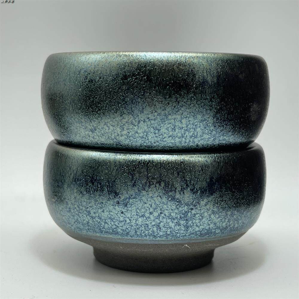 上乘 | 养彩神器建盏茶杯禅定蓝麒麟 油滴兔毫蓝麒百花盏鹧鸪斑