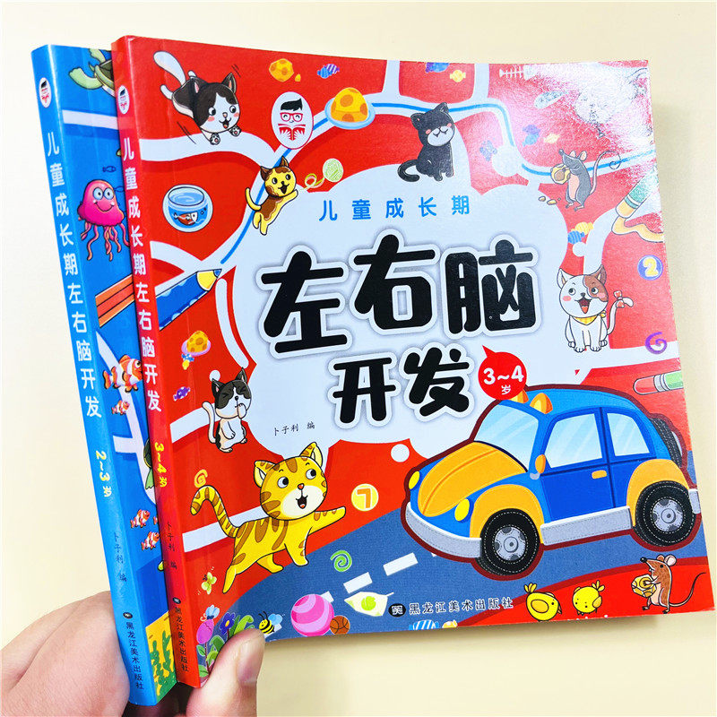全2册幼儿园思维逻辑训练书儿童全脑左右脑智力开发2-3-4岁益智绘本