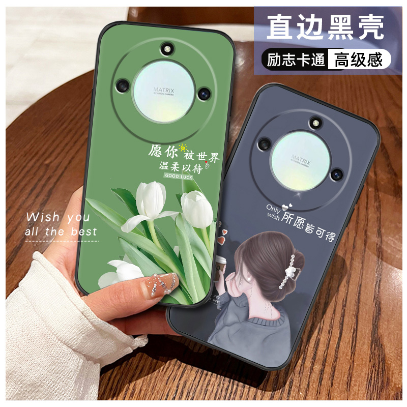 荣耀x40手机壳华为女新款网红全包honorx40手机套时尚卡通硅胶防摔保护套磨砂软壳潮流文字小清新