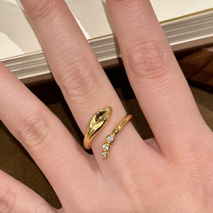 新品年新款响尾蛇戒指时尚百搭简约小金蛇指环