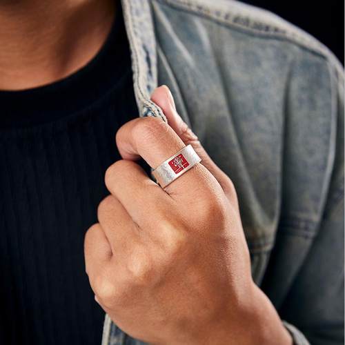 时尚【雨渐耳】手工戒指男