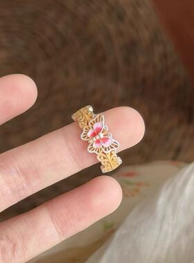 幻蝶新中式复古精致手工珐琅彩蝴