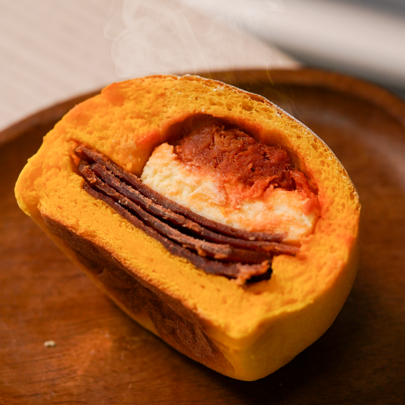慢熟麦子番茄辣松猪肉脯日式米面包手工健康米面包面包早餐面包