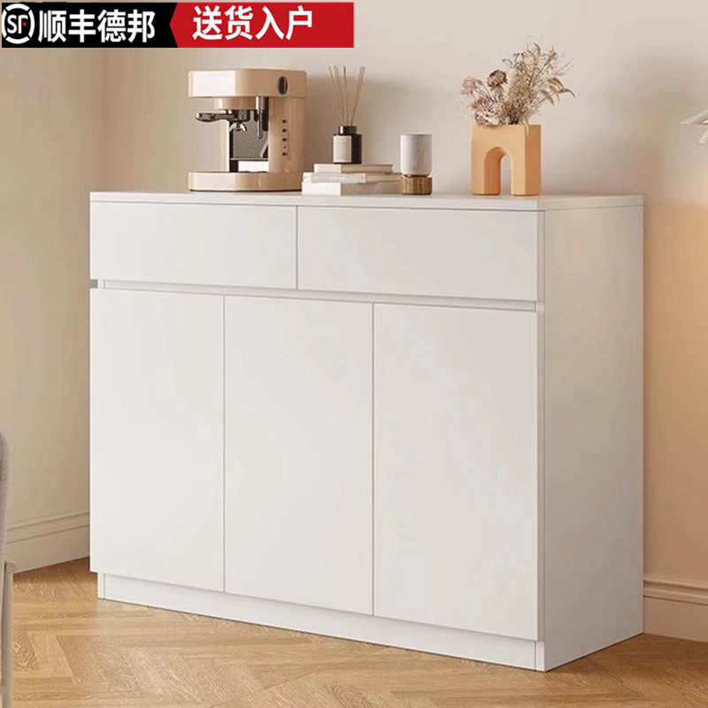 实木餐边柜一体靠墙储物柜包安装