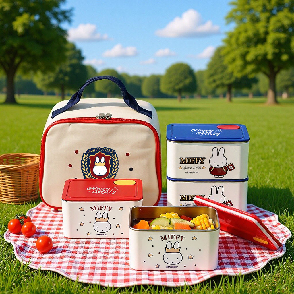 304不锈钢儿童分格餐盒套装学院风双层分格便当盒冰箱保鲜带饭盒