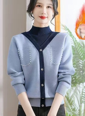 【书婷专享】巨厚实！加绒加厚洋气妈妈装针织衫~6799