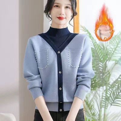 【玉米专享】巨厚实！加绒加厚洋气妈妈装针织衫~5932