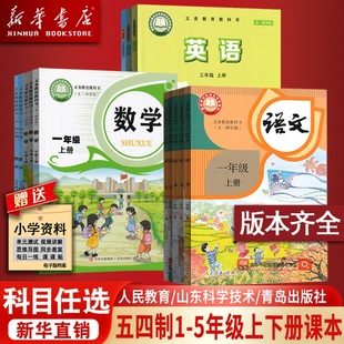 新华正版五四制小学一二三四五上册下册语文数学英语书全套课本教材人教版青岛版鲁教版鲁科版东营莱芜泰安淄博烟台威海市使用54制