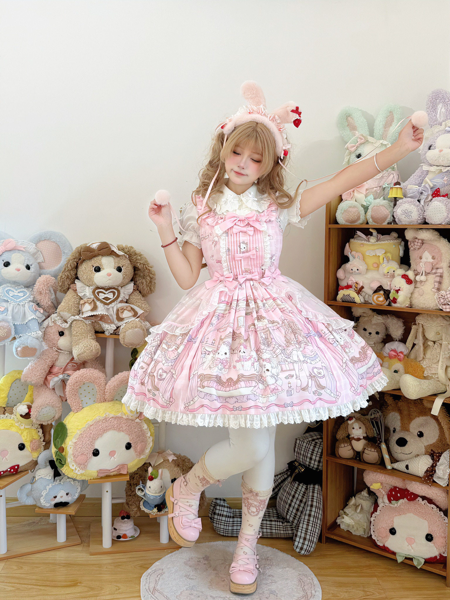 少女卧室风粉色Lolita连衣裙JSK定金100元