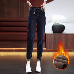 休闲九分哈伦裤 春秋小个子加绒百搭老爹裤 女冬季 广州新塘镇牛仔裤