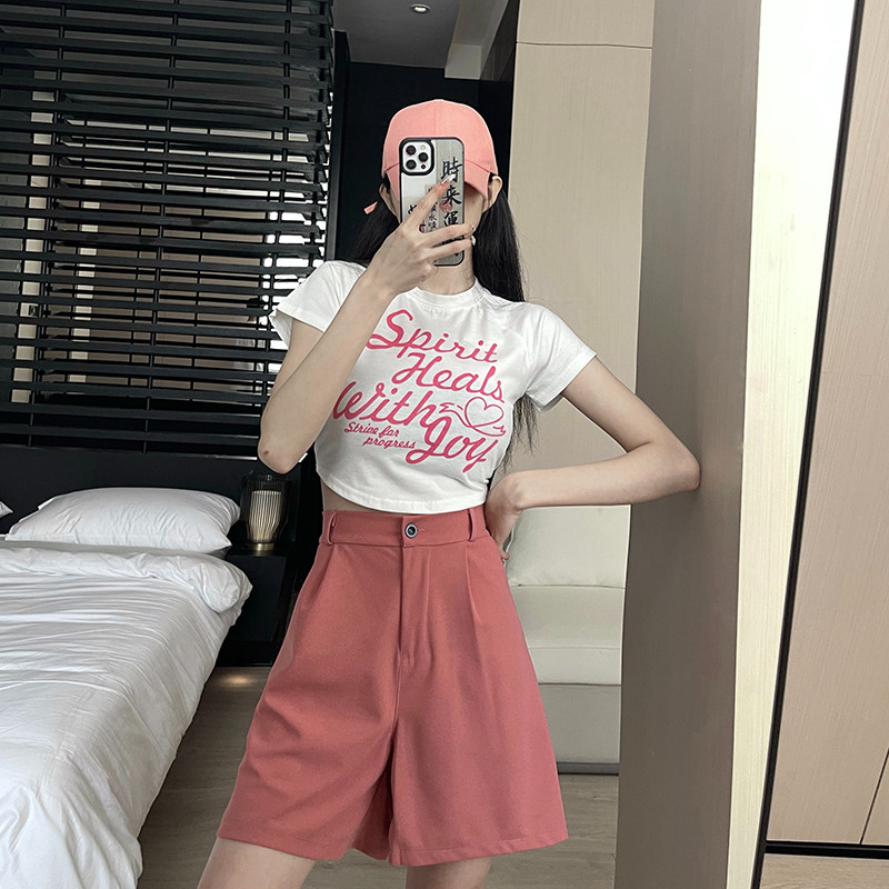 지방 MM 초대형 사이즈 200파운드 캐주얼 정장 반바지 여성 여름 드레이프 하이 엔드 루즈 스트레이트 와이드 팬츠 2