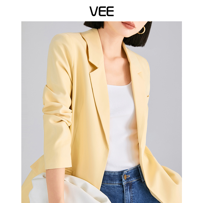 系带双口袋西装西装VEE/唯己