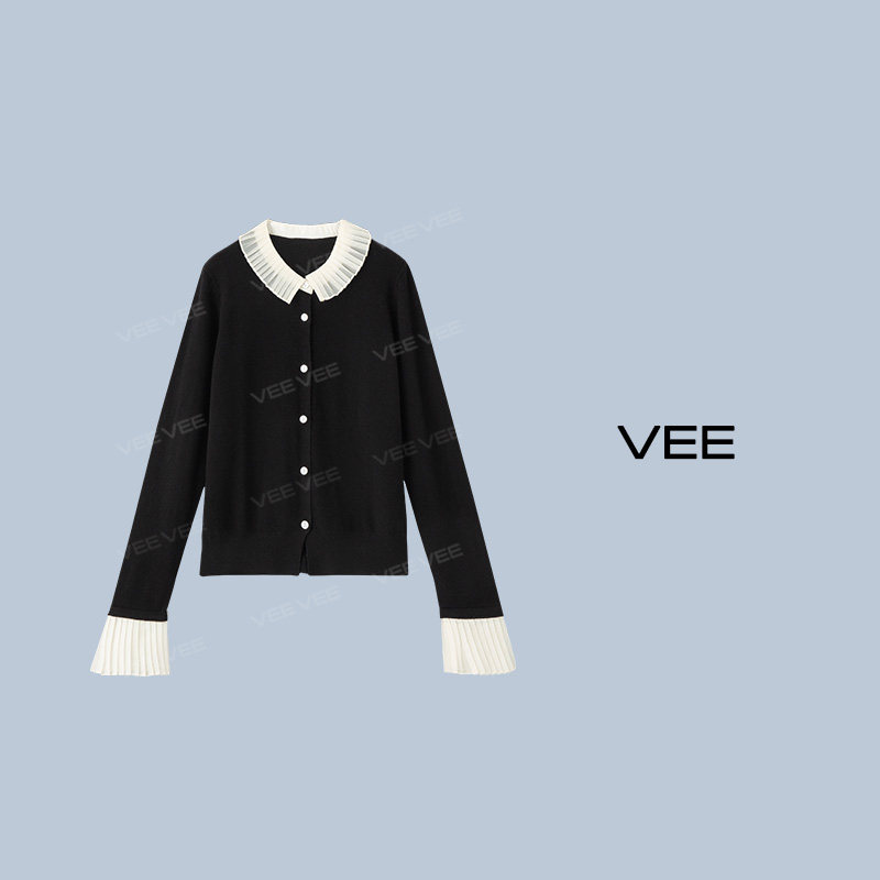 大洪洪冬装小香风假两件针织衫