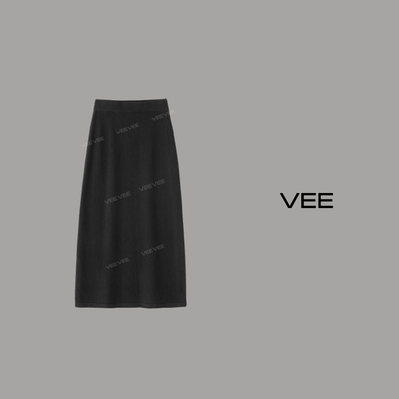 VEE【摩卡颂歌】新款长半裙女士优雅黑色