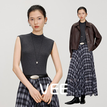 VEE【百搭叠穿】新款时尚百搭羊绒衫显瘦无袖高领内搭打底衫女