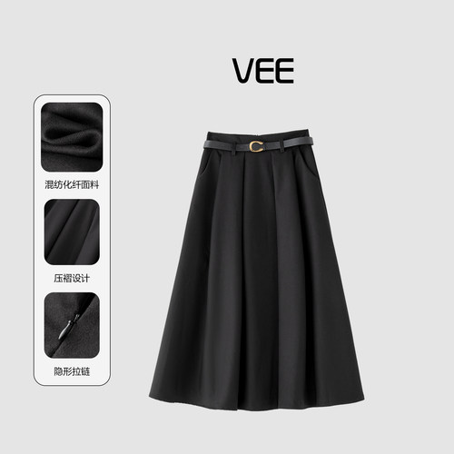 VEE2025秋装新款A字半裙