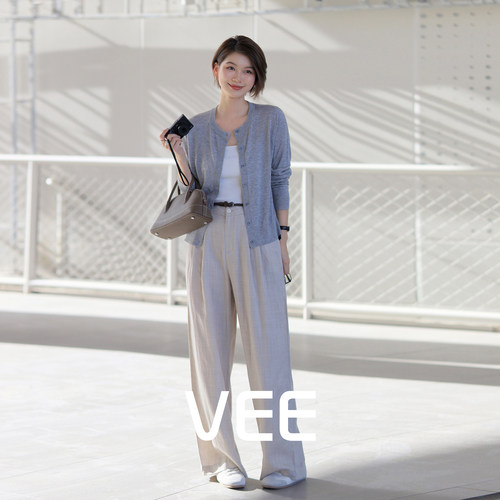 百搭宽松亚麻混纺休闲裤女