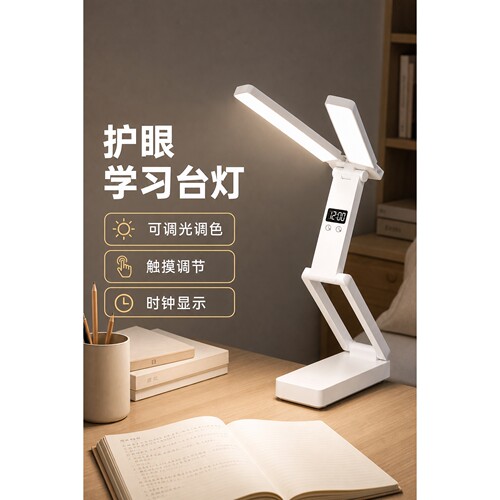 官方公矢充电插电两用护眼台灯大学生宿舍床头阅读折叠触摸调光调
