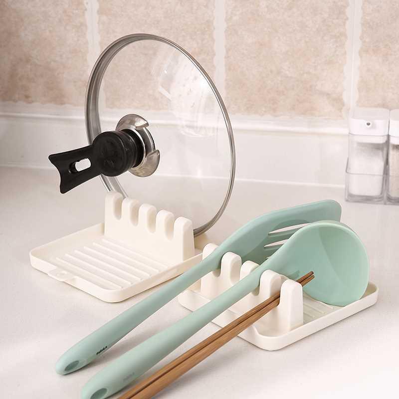 日本多功能锅铲架厨房台面置物架家用汤勺收纳筷子垫托放锅盖神器