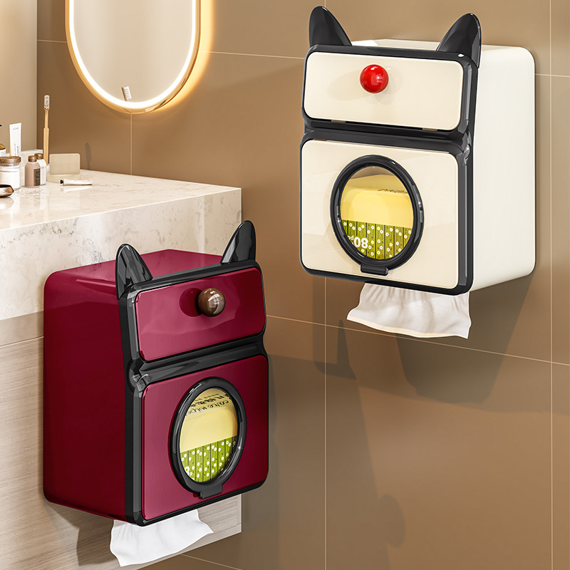 卫生间壁挂纸巾盒家用抽纸盒厕所纸置物架高级感卷纸洗脸巾收纳盒,家庭/个人清洁工具,卷纸器/纸巾架,淘宝优惠券,粉丝福利购,淘宝优惠卷