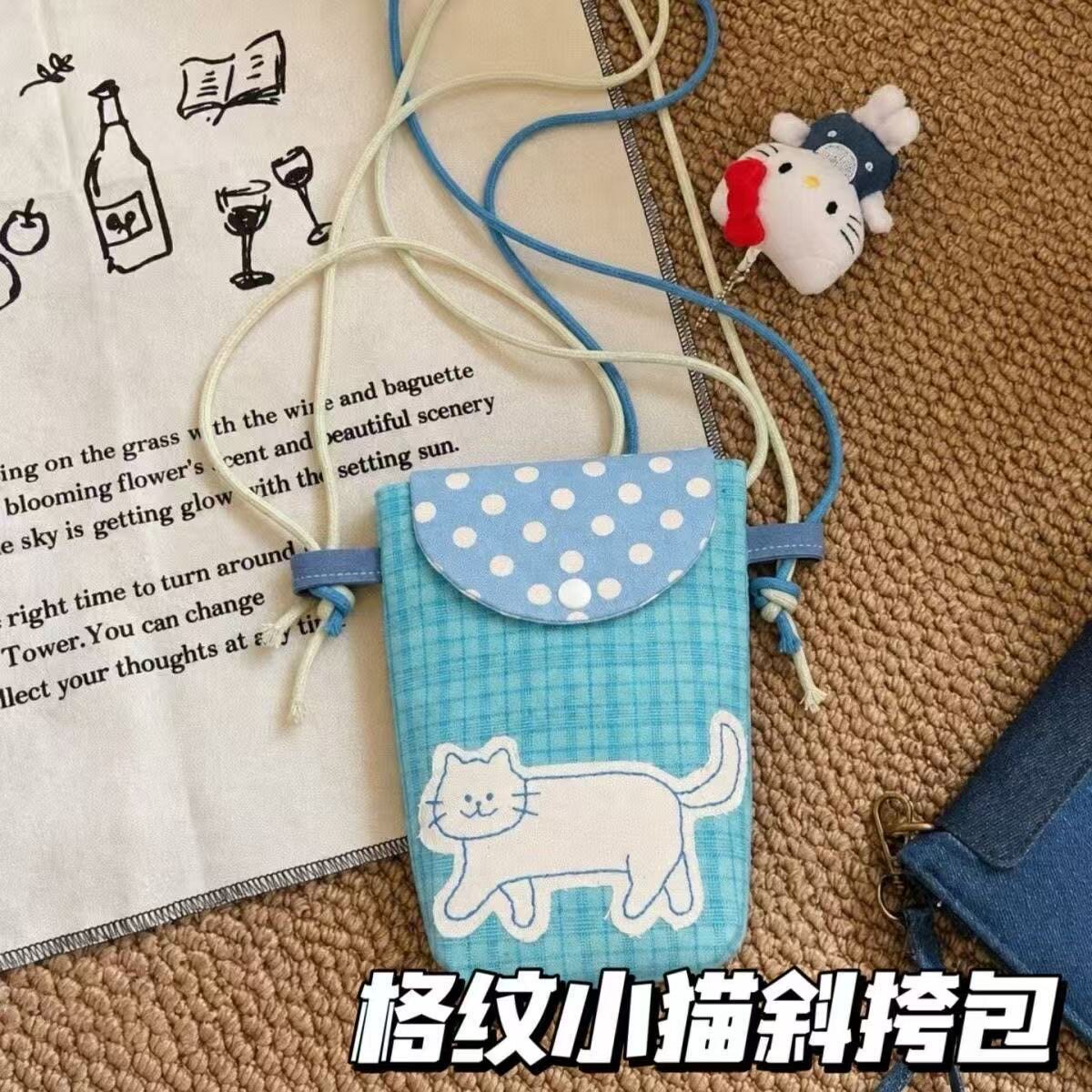 儿童手机包女斜挎2026新款迷你轻便小包高级感小众撞色学生单肩包